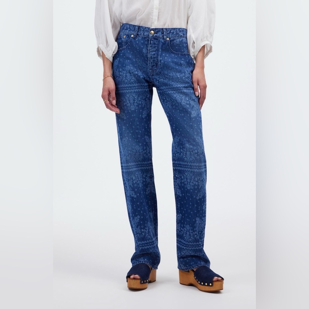 NWT Madewell Bandana Dean Straight Jeans